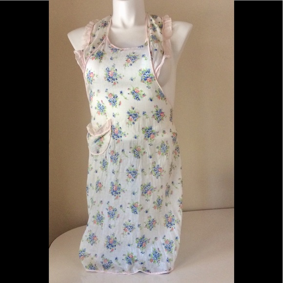 Vintage Other - Vintage apron cotton 1 pocket cottagecore ruffled